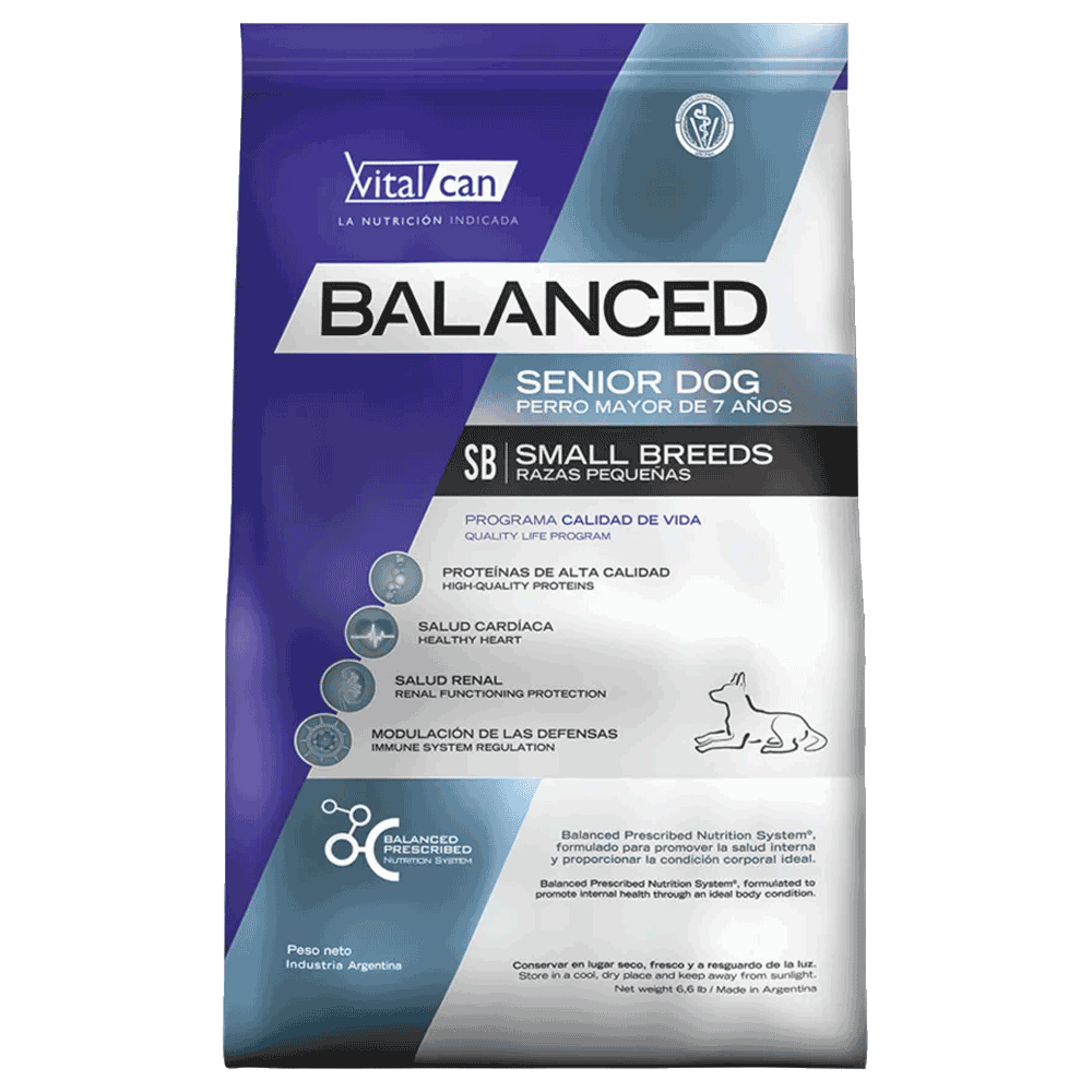 Bolsa de alimento Vital Can Balanced Perro Senior de Raza Pequeña