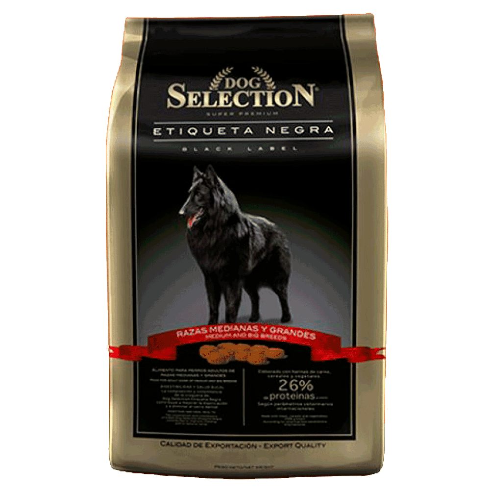 Bolsa negra con detalles rojos de Dog Selection Etiqueta Negra Adulto para perros adultos 