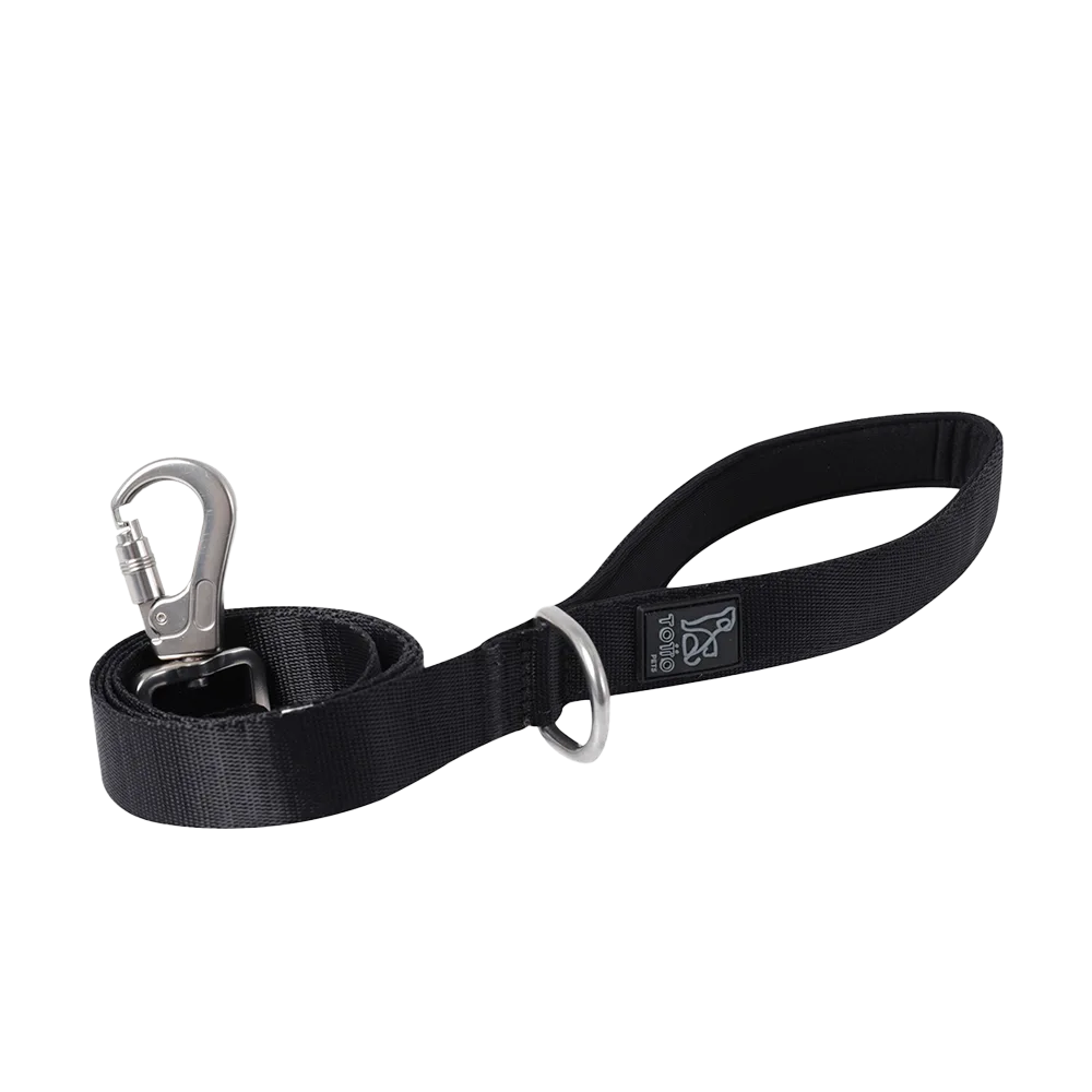 Correa para perros talla L modelo Odye de la marca Totto. Es de color negro completo