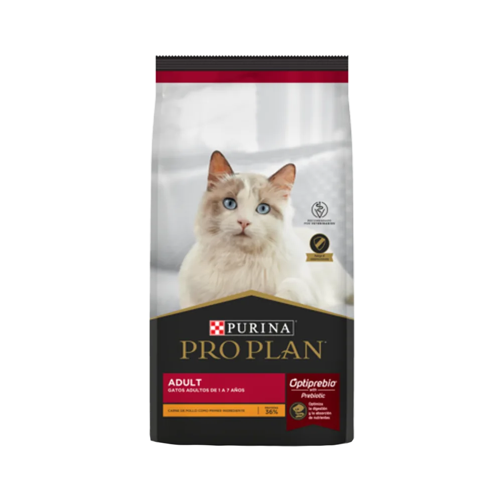 Bolsa gris con detalles rojos de Purina Pro Plan Gato Adulto