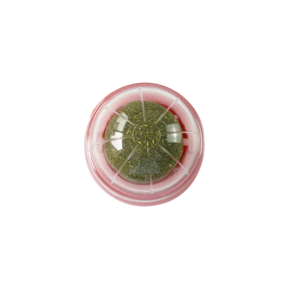 Pelota verde de yerba gatera sólida, con un recubrimiento plástico, es un Dulce de Catnip Para Gatos 