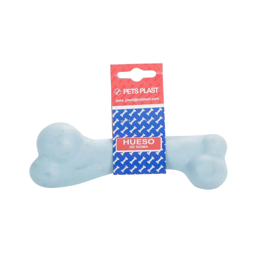 Imagen de juguete para perros pequeños y medianos Hueso de Goma Mediano en color celeste pastel