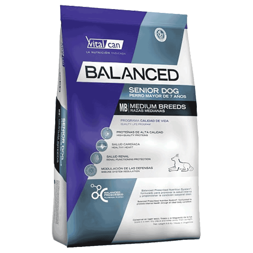 Bolsa de alimento Vital Can Balanced Perro Senior Raza Mediana