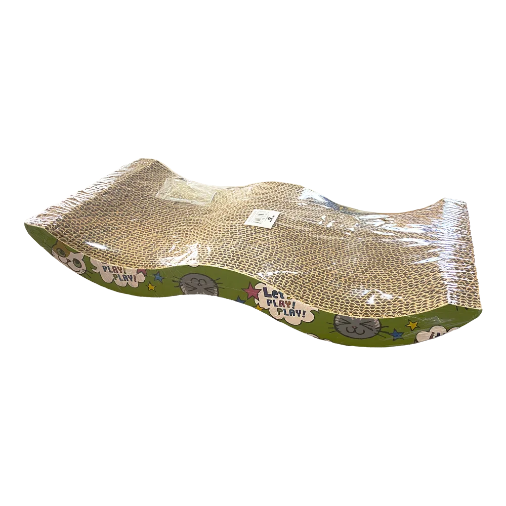 Rascador para Gatos de la línea Lili Mascota, es un rascador de cartón corrugado con forma ondulada en W