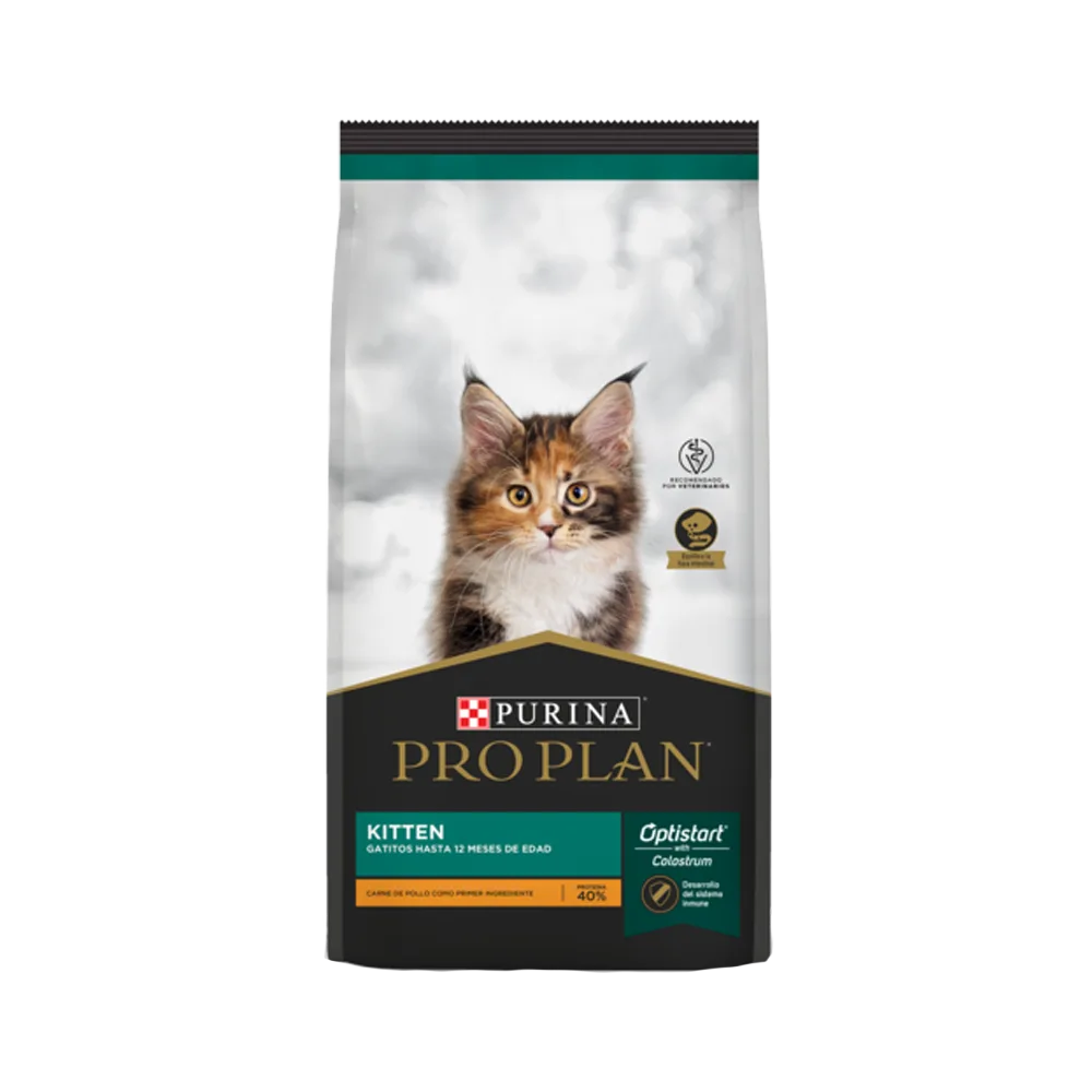 Bolsa gris con detalles verdes de Purina Pro Plan Kitten