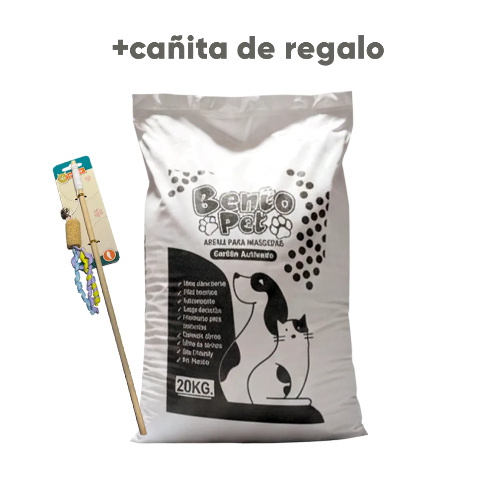 Bolsa blanca con detalles negros de Bento Pet Arena Sanitaria con Carbón Activado