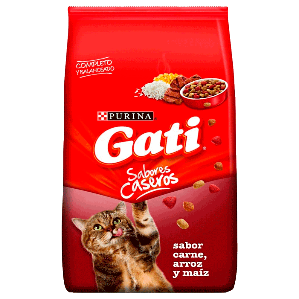 Bolsa roja de alimento Gati adulto sabor carne arroz y maíz