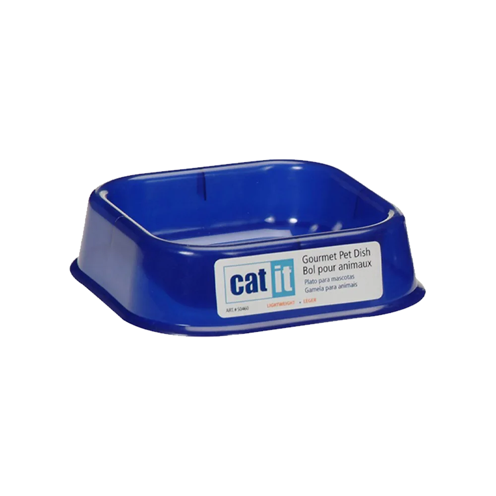 Imagen de Plato Gourmet Cuadrado Azul de la marca Catit para gatos. 