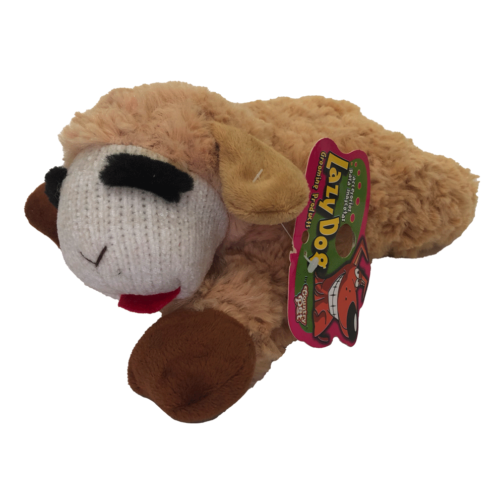 Imagen de producto Peluche oveja para perro color marrón con detalles blancos, rojos y negros