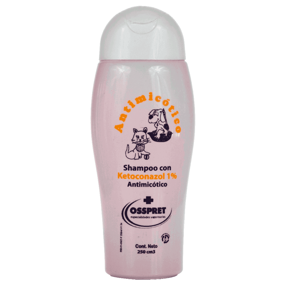 Frasco de Osspreet Shampoo con Ketoconazol al 1%