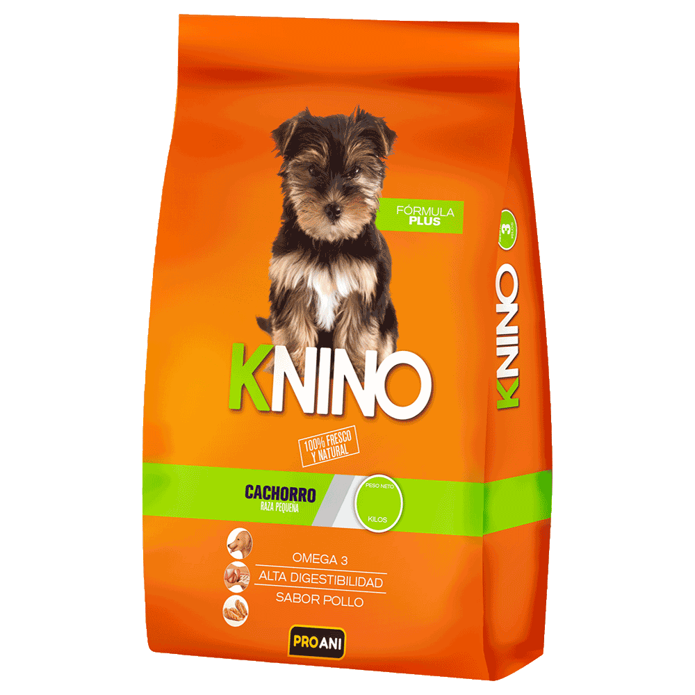 Bolsa de Alimento para perro Knino Cachorro Raza Pequeña color naranja