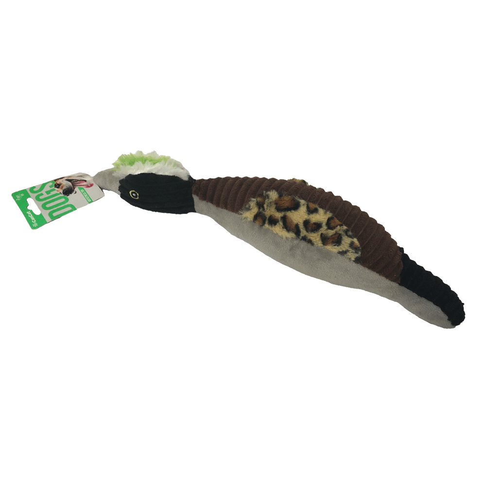 Imagen de producto Peluche pato CanCat para perros color marrón con detalles negros y de animal print