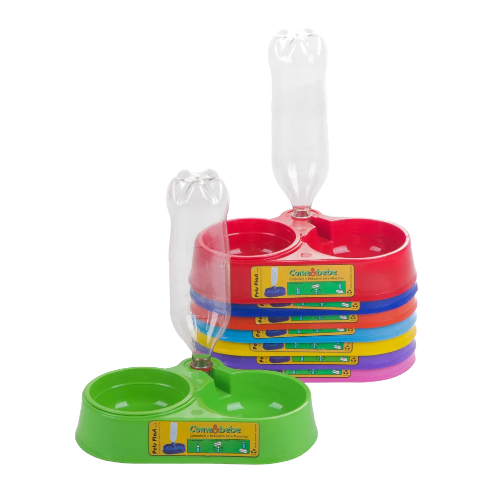 Imagen de Comedero Doble Con Bebedero a Rosca en distintos colores para perros y gatos