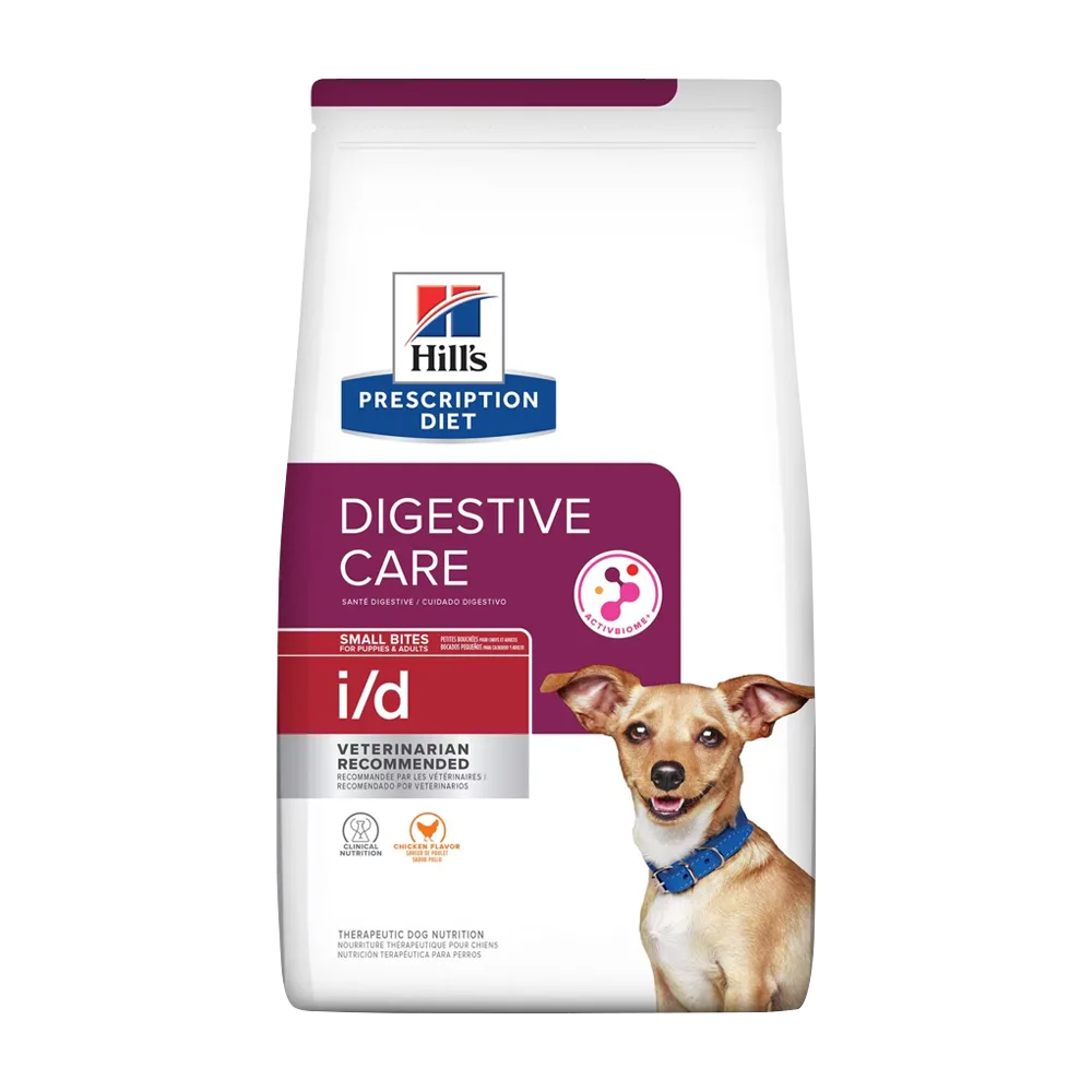 Paquete de Hill's Prescription Diet para perros, Digestive Care i/d, bocados pequeños, nutrición terapéutica.