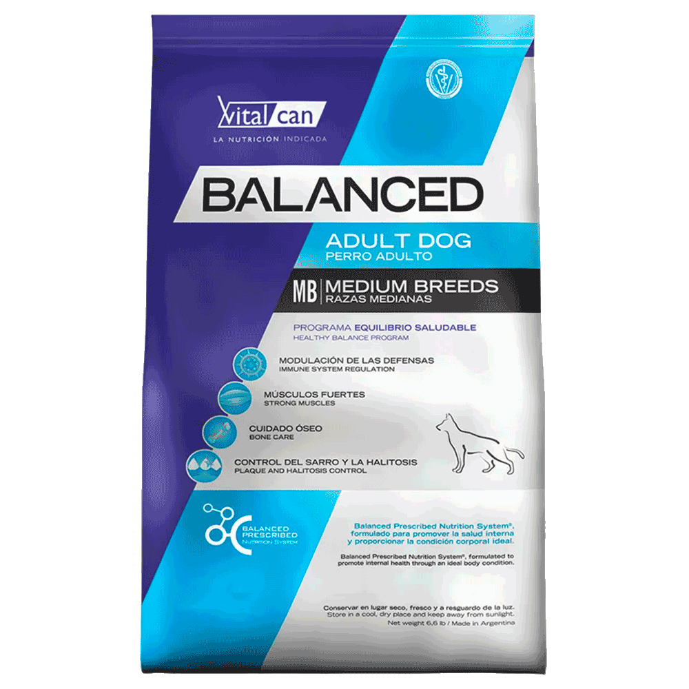 Bolsa de alimento Vital Can Balanced Perro Adulto de Raza Mediana