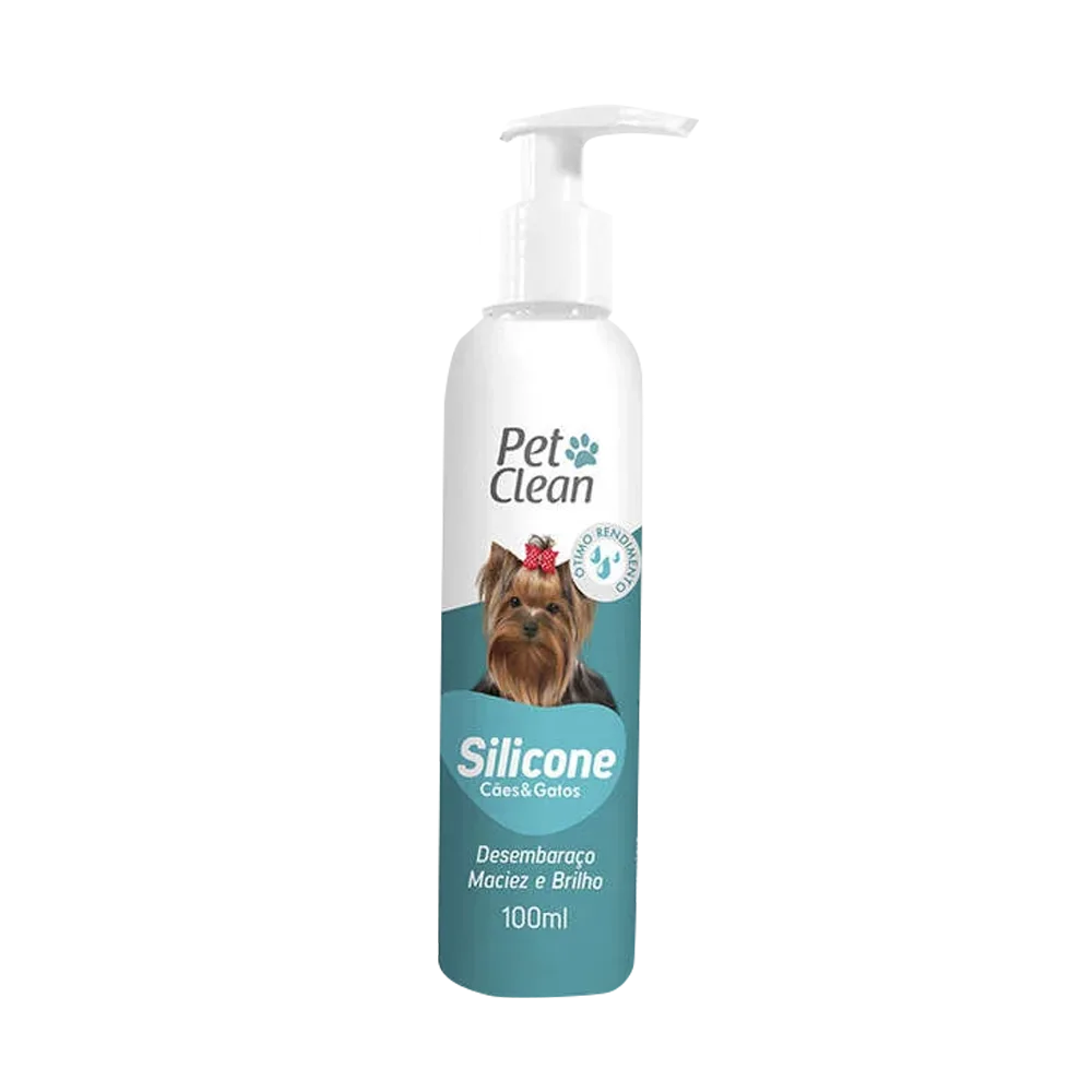 Imagen de Desenredante Pet Clean, es un frasco blanco con detalles celestes y un perro yorkshire en la portada. Es una loción que deshace nudos y facilita el cepillado en perros y gatos de mantos largos.