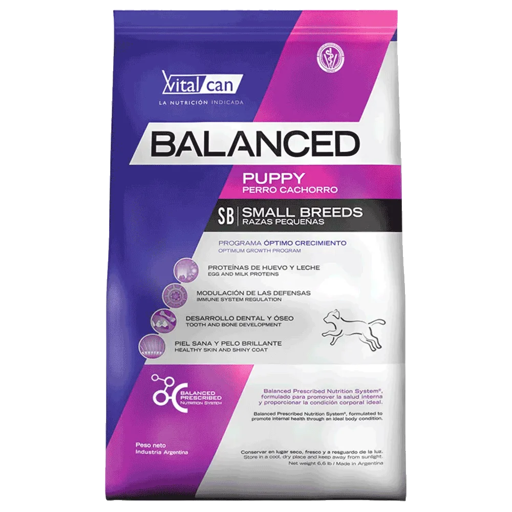 Bolsa de alimento Vital Can Balanced Perro Cachorro Raza Pequeña