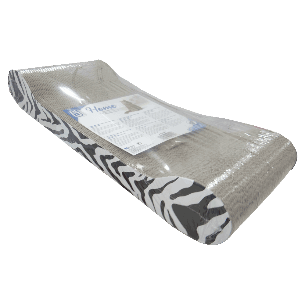 Rascador horizontal diván con estampado blanco y negro atigrado de Rascador Diván Catit Tigre Blanco y Negro para gatos