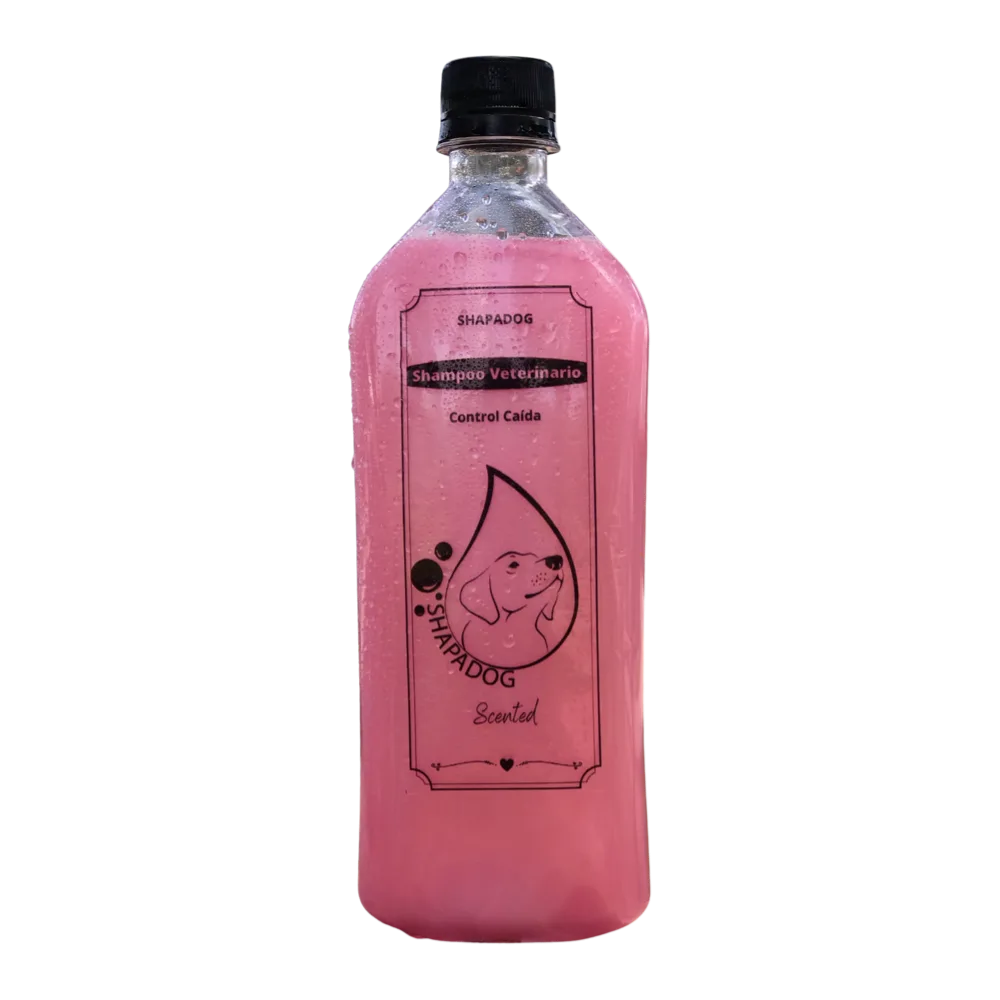 Botella de Shampoo Anticaída Shapadog Scented para mascotas color rosa aroma tutti frutty