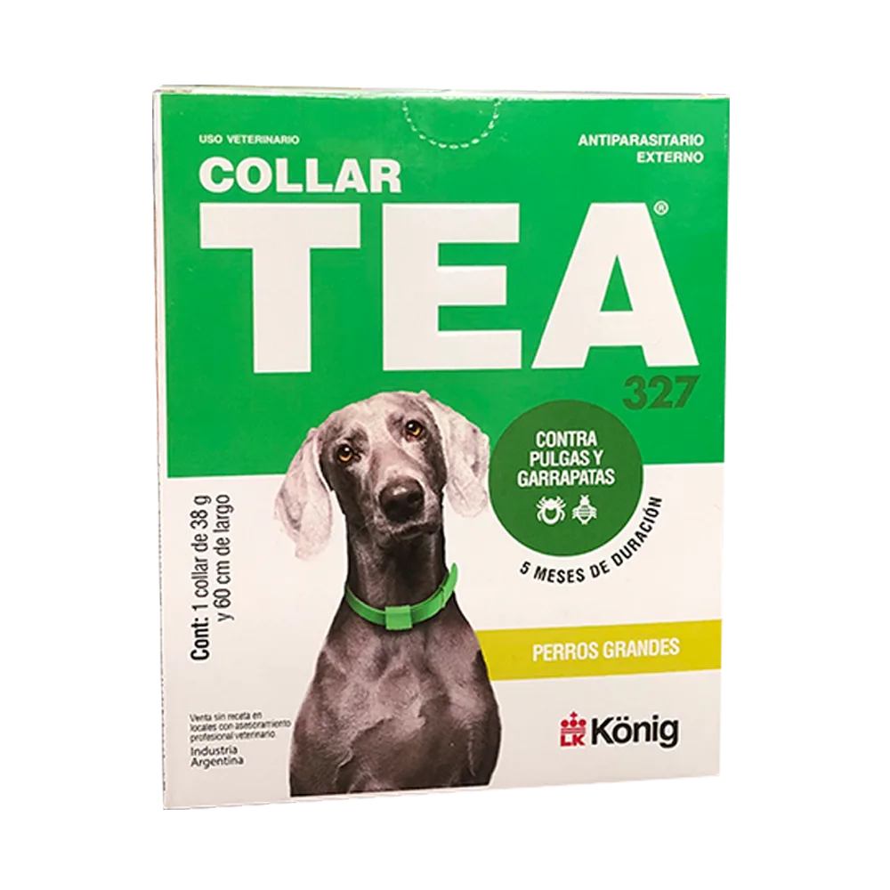 Caja color verde con detalles blancos de Collar Tea 327 Antiparasitario para perros grandes