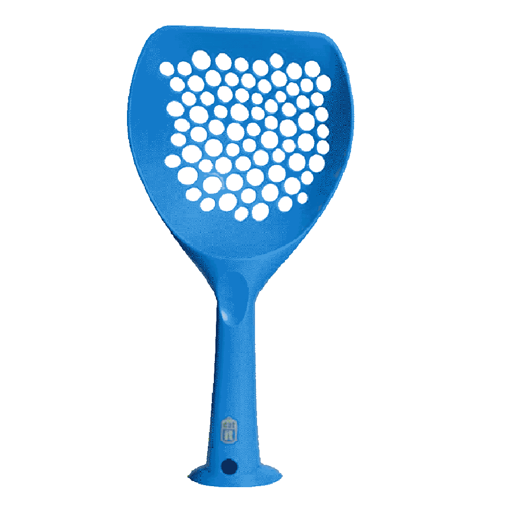 Pala sanitaria recolectora color azul en posición vertical para arena de gatos Pala Sanitaria Gránulos Azul Catit