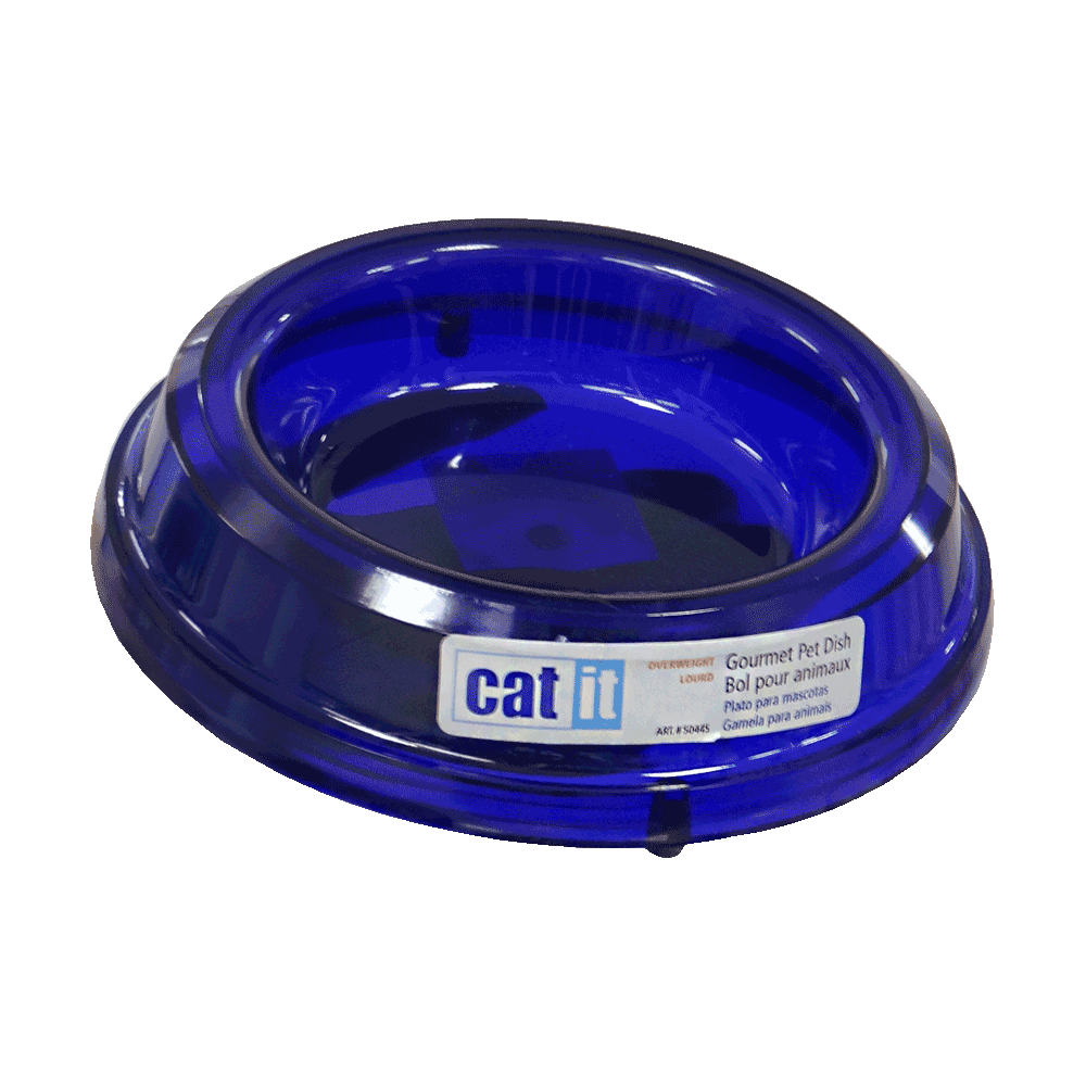 Plato azul con forma redonde de Catit Plato Gourmet Redondo Azul para gatos y perros pequeños