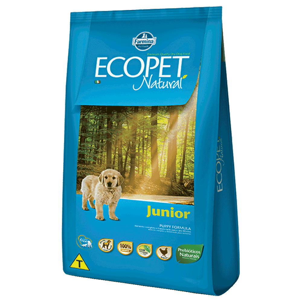 Bolsa azul de Farmina Ecopet Natural Junior para perros cachorros