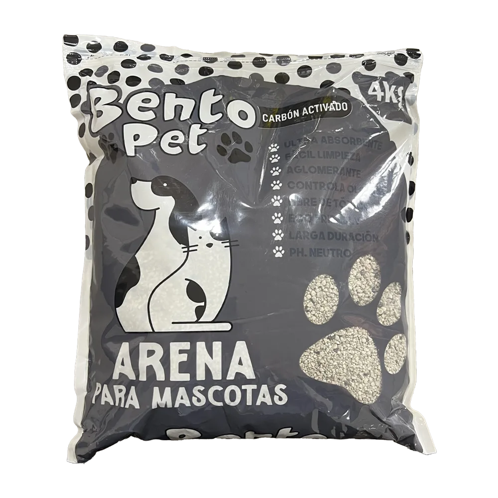 Bolsa blanca con detalles negros de Bento Pet Arena Sanitaria con Carbón Activado