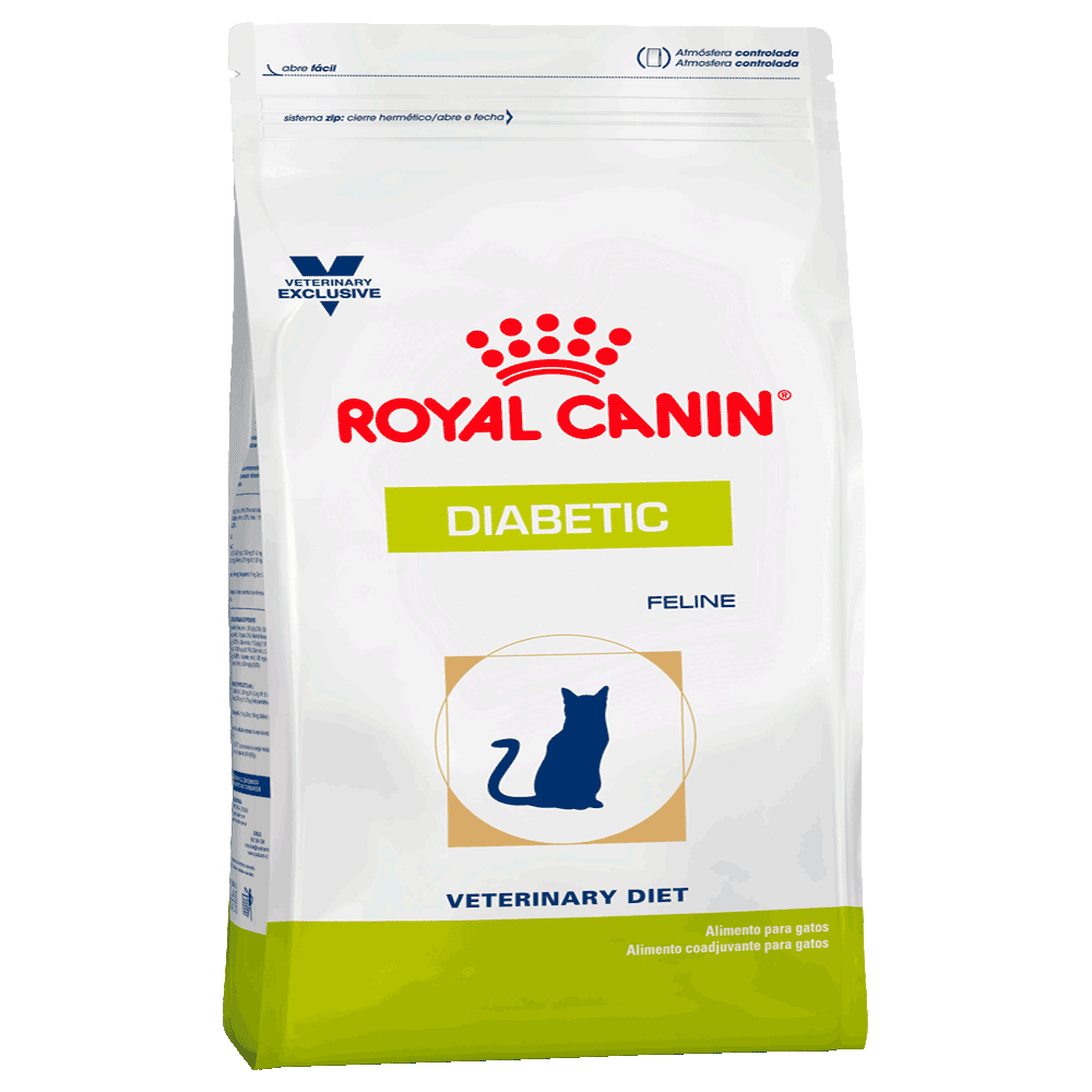 Bolsa blanca y verde de Royal Canin Gato Diabetic