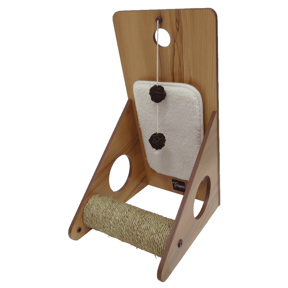 Vista trasera de Mueble Rascador Vesper Playcenter Nogal