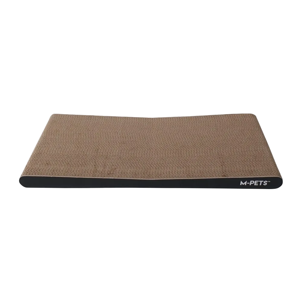 Rascador Aurora para Gatos de la línea M-Pets. Es un rascador de cartón corrugado de forma rectangular con las esquinas redondeadas.