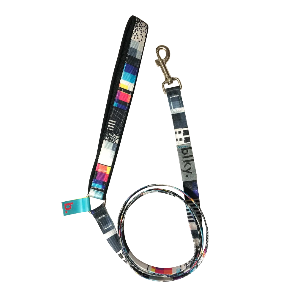 Correa Blky Talla XS para perros con estampado de formas geométricas en colores pasteles