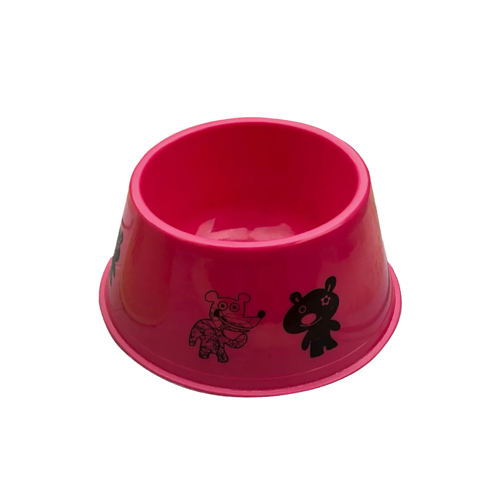 Imagen de Comedero Cocker Estampado, un plato para perros con orejas largas en color rosa oscuro