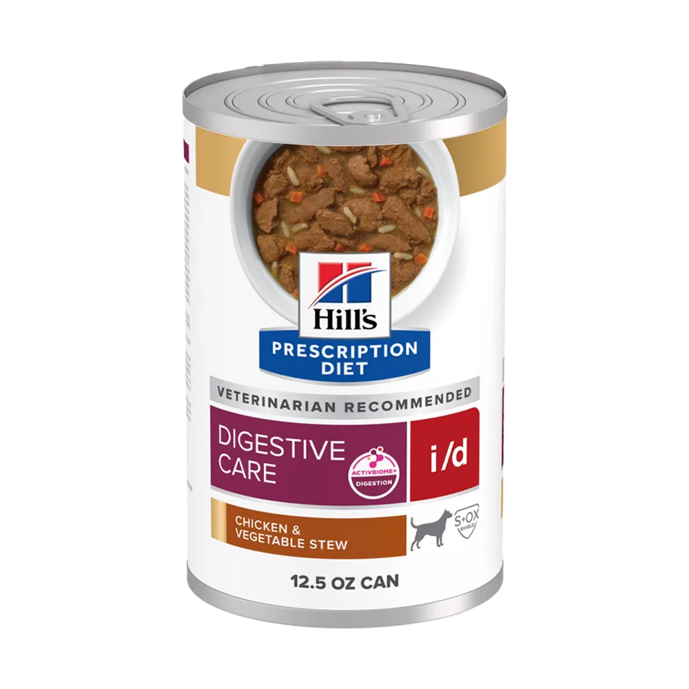 Lata blanca con detalles marrones del alimento húmedo de Hill's Prescription Diet Digestive Care en su presentación de 354 g