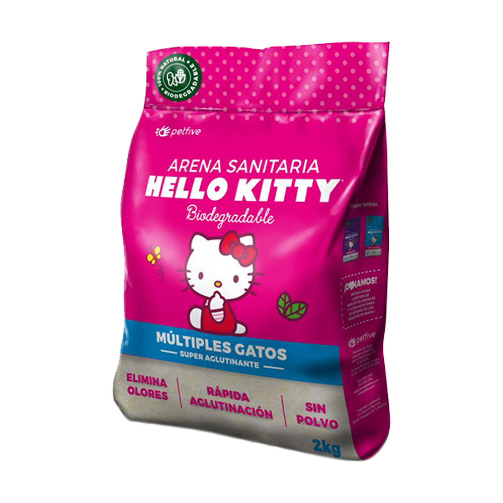 Bolsa rosada con detalles azules de Hello Kitty Rosa Arena Sanitaria para gatos