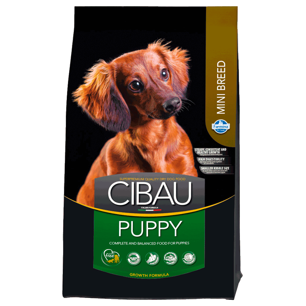 Bolsa negra de Farmina Cibau Puppy Mini Breeds